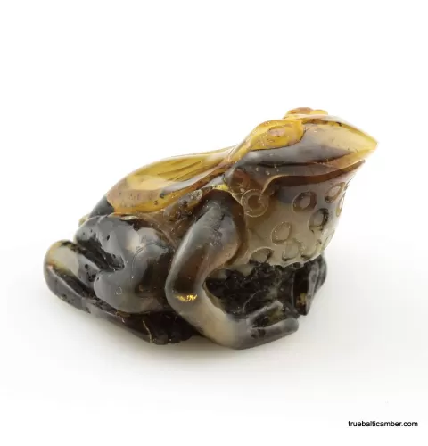 Carved Genuine BALTIC AMBER - Frog