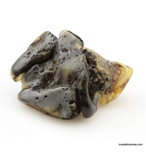 Carved Genuine BALTIC AMBER - Frog