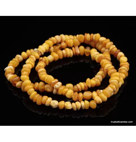 Vintage Egg Yolk Baltic amber beaded necklace