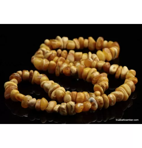 Vintage Egg Yolk Baltic amber beaded necklace or bracelet