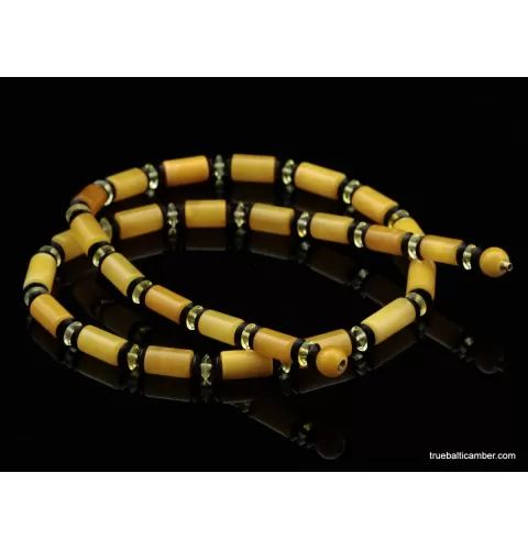 Egg yolk Cylinder beads Baltic amber UNISEX choker