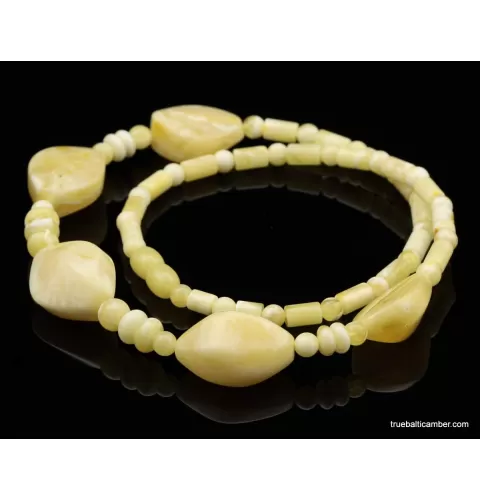 White composition Baltic amber necklace 20in