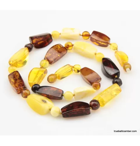 Cut Stones Baltic amber necklace