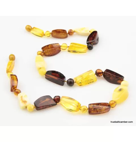 Cut Stones Baltic amber necklace