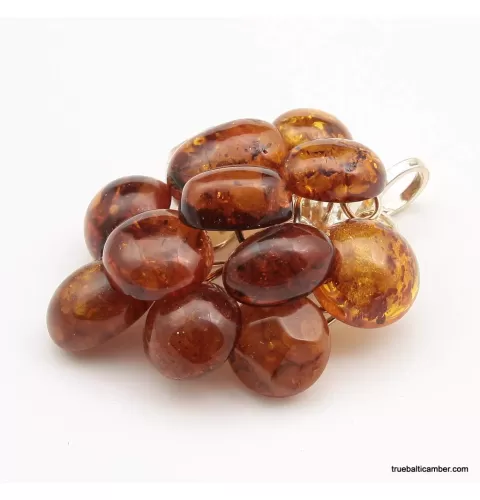 Grape bunch Baltic amber pendant