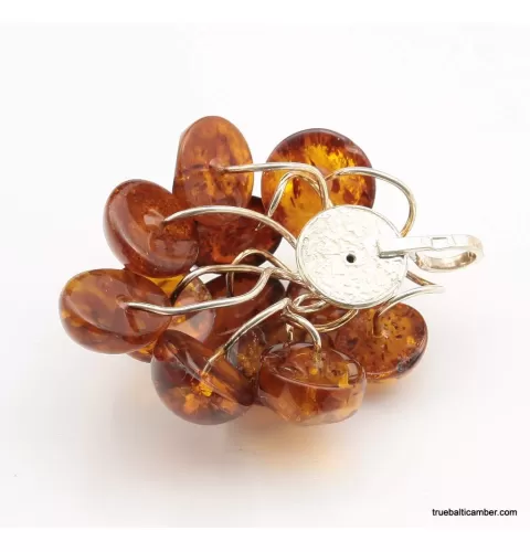 Grape bunch Baltic amber pendant