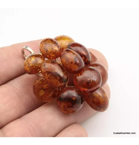 Grape bunch Baltic amber pendant