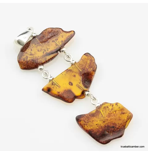 Nautral Baltic amber silver pendant 4g