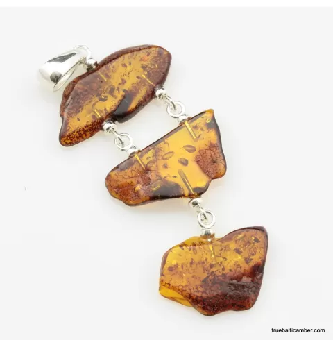 Nautral Baltic amber silver pendant 4g