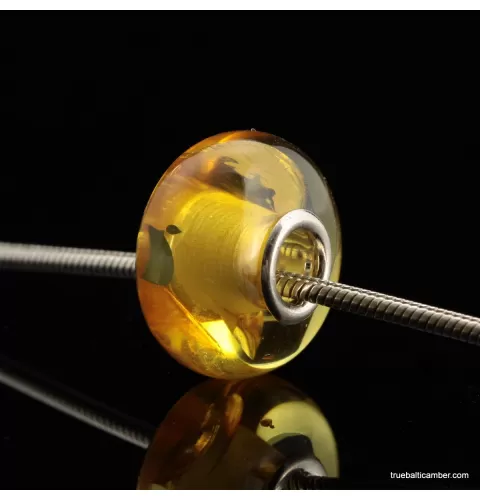 Honey PANDORA style Baltic amber bead Charm