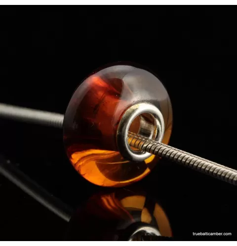 Cognac PANDORA style Baltic amber bead Charm