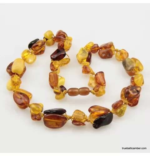 Triple BEANS Baltic amber arisan necklace 19in
