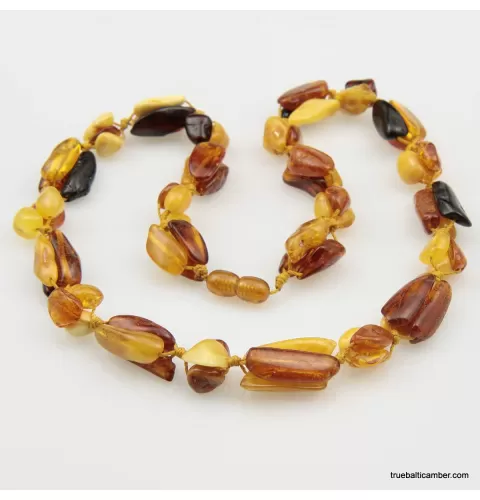 Triple BEANS Baltic amber arisan necklace 20in