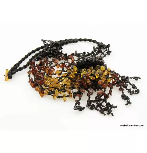 Handmade Artisan Genuine BALTIC AMBER Knotted Necklace