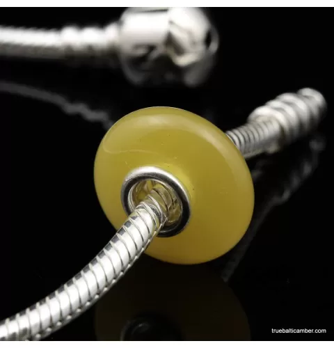 Butter PANDORA style Baltic amber bead Charm