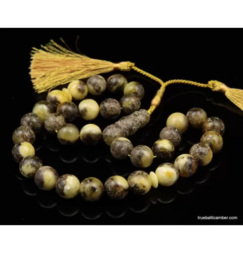 Islamic 33 Baltic amber Prayer 13MM ROUND beads