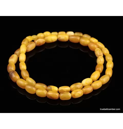 Vintage Egg Yolk BARREL Baltic amber unisex necklace