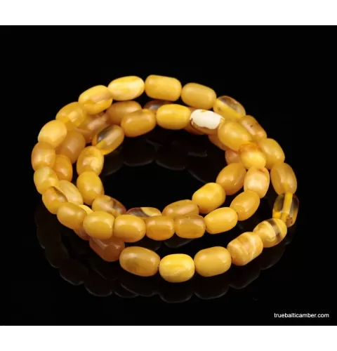 Vintage Egg Yolk BARREL Baltic amber unisex necklace