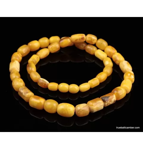 Vintage Egg Yolk BARREL Baltic amber unisex necklace