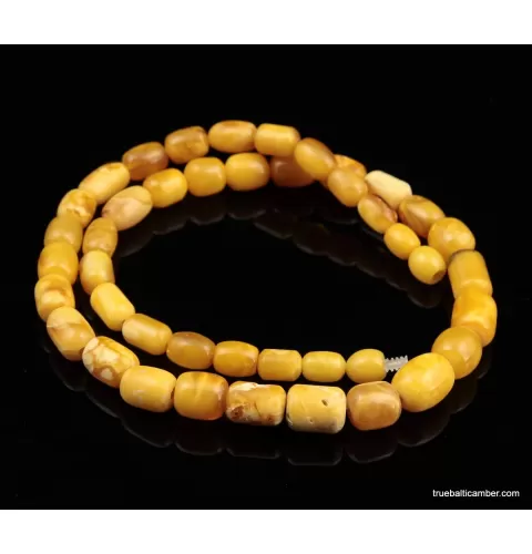 Vintage Egg Yolk BARREL Baltic amber unisex necklace