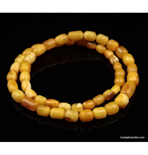 Vintage Egg Yolk BARREL Baltic amber unisex necklace