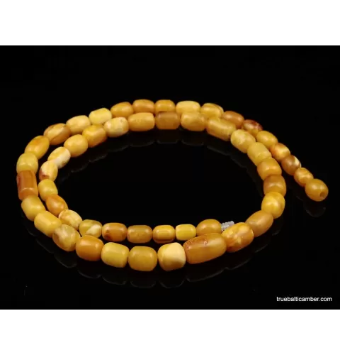 Vintage Egg Yolk BARREL Baltic amber unisex necklace
