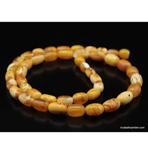 Vintage Egg Yolk BARREL Baltic amber unisex necklace