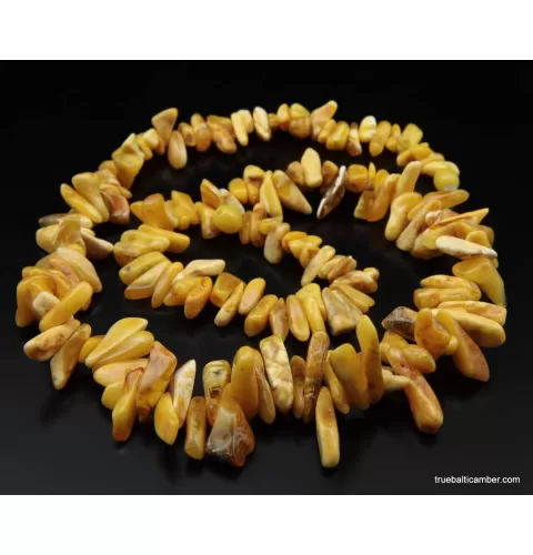 Vintage Egg Yolk Thorns Baltic amber necklace 23in