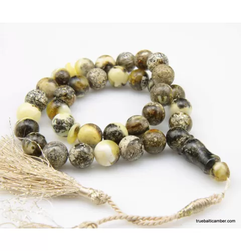 Islamic 33 Baltic amber Prayer ROUND beads