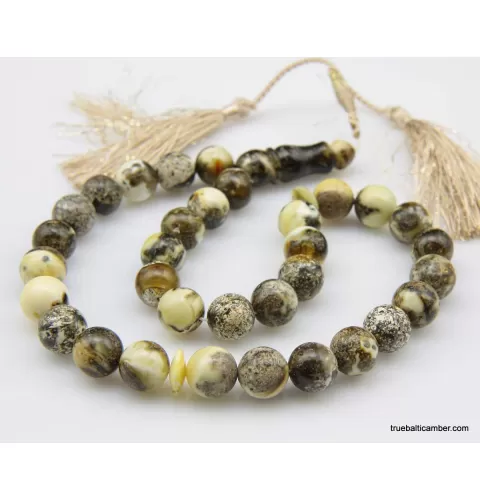 Islamic 33 Baltic amber Prayer ROUND beads