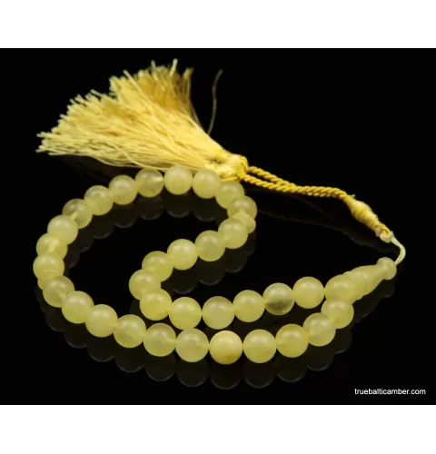Islamic 33 BUTTER Baltic amber Prayer ROUND beads