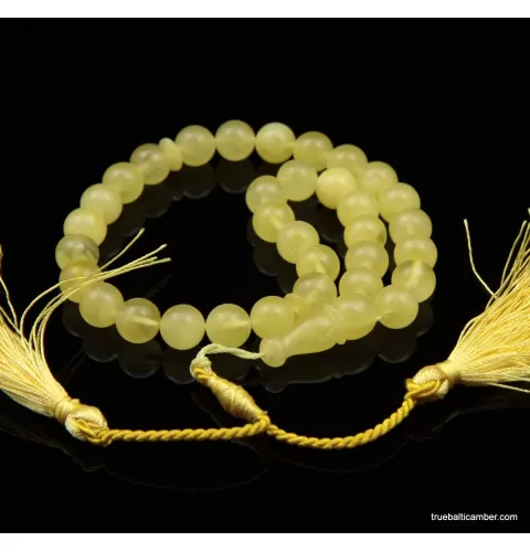 Islamic 33 BUTTER Baltic amber Prayer ROUND beads