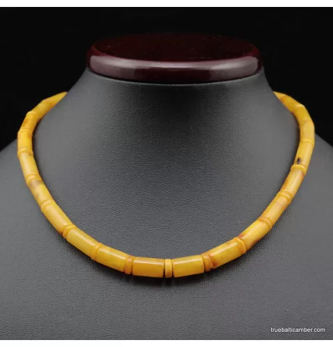 Egg yolk Cylinder beads Baltic amber UNISEX choker