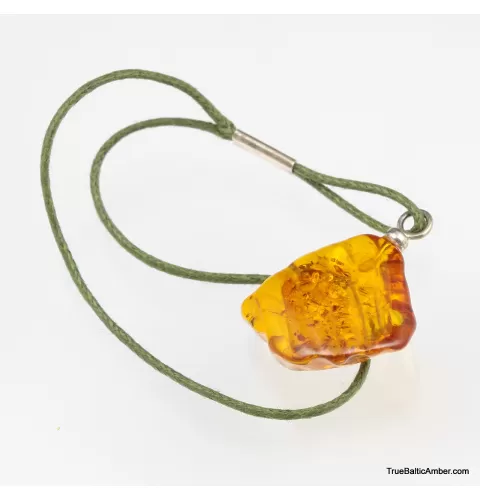 Carved Baltic amber - strap charm dangle
