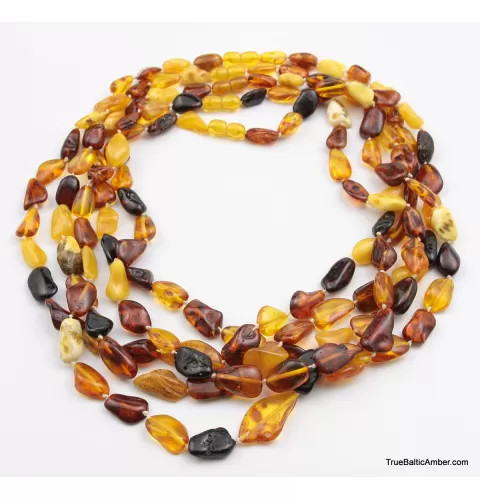 5 Multi Large BEANS Baltic amber adult wholesale necklaces