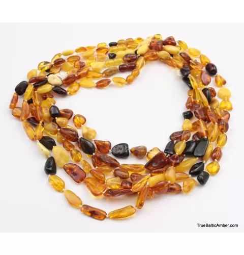 6 Multi Large BEANS Baltic amber adult wholesale necklaces