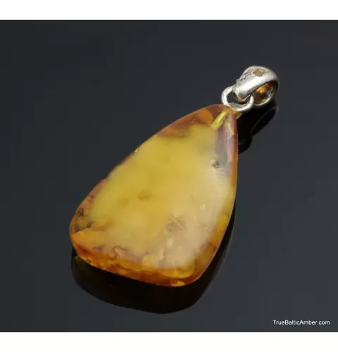 Egg Yolk Baltic amber silver pendant