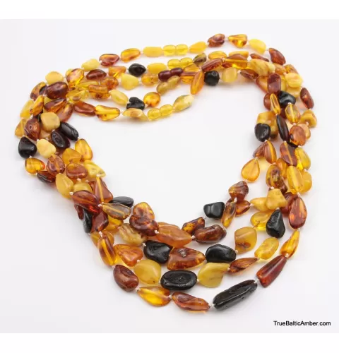 5 Multi Large BEANS Baltic amber adult wholesale necklaces