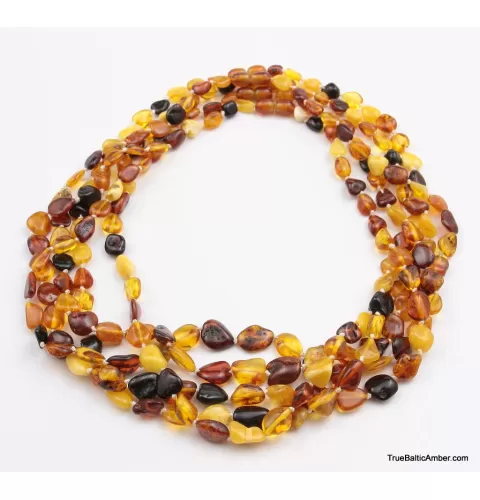 5 Multi Large BEANS Baltic amber adult wholesale necklaces