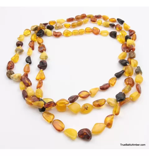 3 Multi Large BEANS Baltic amber adult wholesale necklaces