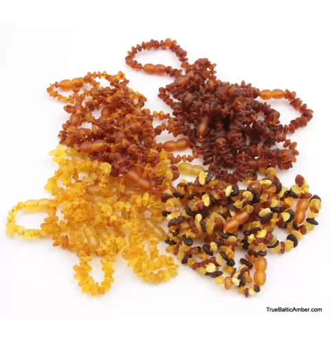 40 Raw CHIPS Baltic amber teething bracelets 14cm