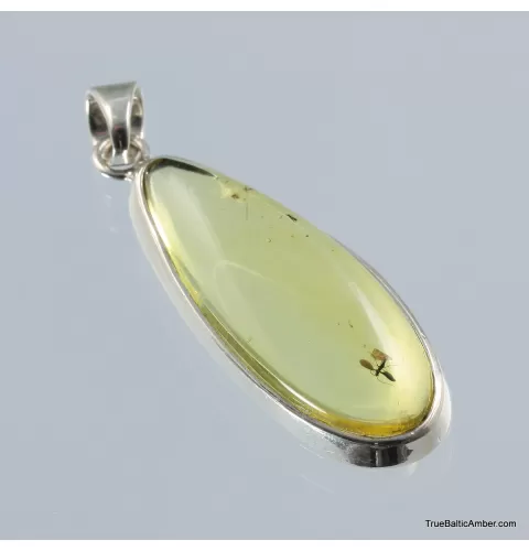 Baltic amber silver pendant w insect inclusion 6g