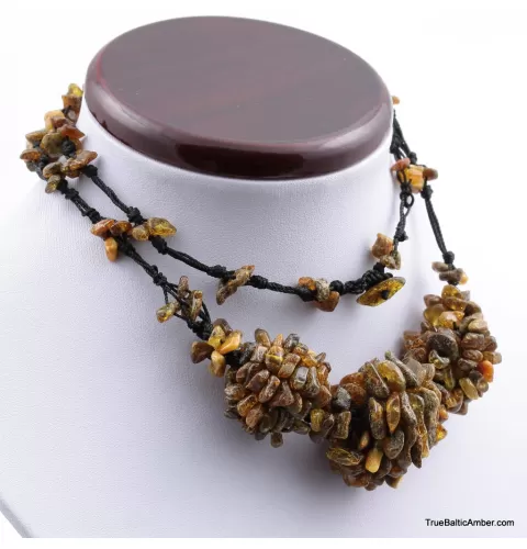 Handmade Artisan Healing BALTIC AMBER Knotted Necklace