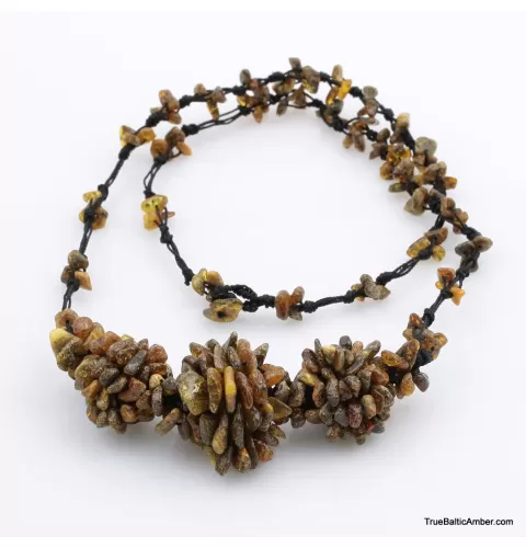 Handmade Artisan Healing BALTIC AMBER Knotted Necklace