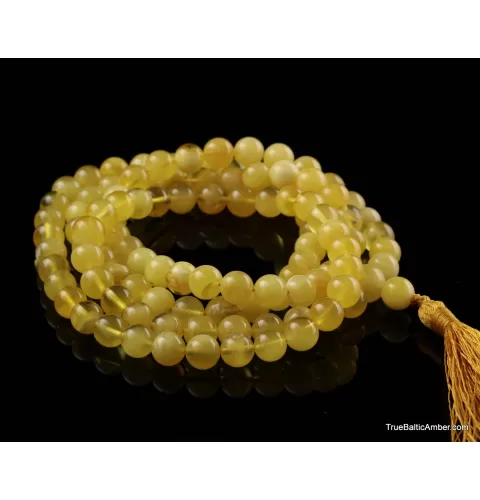 Tibetan Buddhist Mala Prayer 108 Baltic amber butter beads