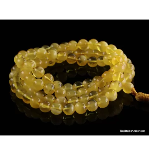 Tibetan Buddhist Mala Prayer 108 Baltic amber butter beads