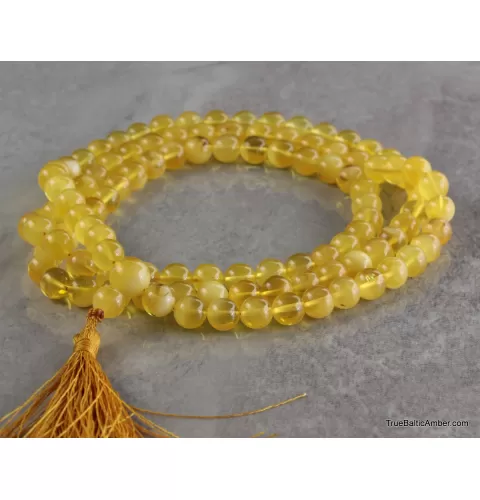 Tibetan Buddhist Mala Prayer 108 Baltic amber butter beads
