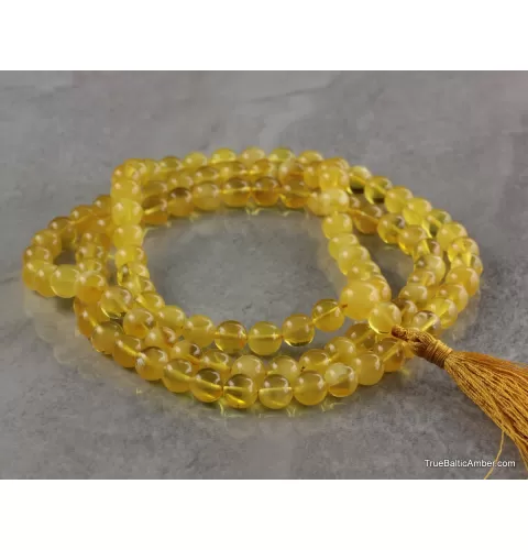 Tibetan Buddhist Mala Prayer 108 Baltic amber butter beads