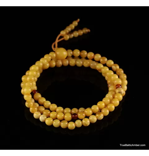 Tibetan Buddhist Japa Mala Prayer 108 Baltic amber beads rosary