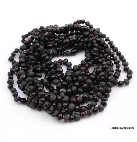 10 Cherry Raw BAROQUE Baby teething Baltic amber necklaces